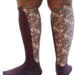 Effen met luipaard panel - aubergine  35 - 41