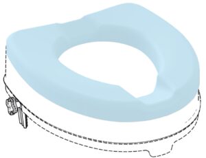 Zachte toiletzitting voor Atlantis toiletverhoger - licht blauw