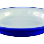 Warmhoudbord - wit/ blauw