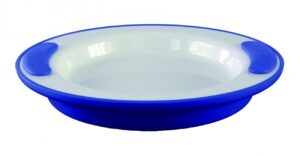 Warmhoudbord - wit/ blauw