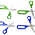 Zelfopenende schaar met 1 groot oog en 1 klein oog - rond 45 mm rechts