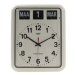 Kalenderklok groot analoog BQ-12A  - wit NL
