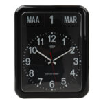 Kalenderklok groot analoog BQ-12A  - zwart NL